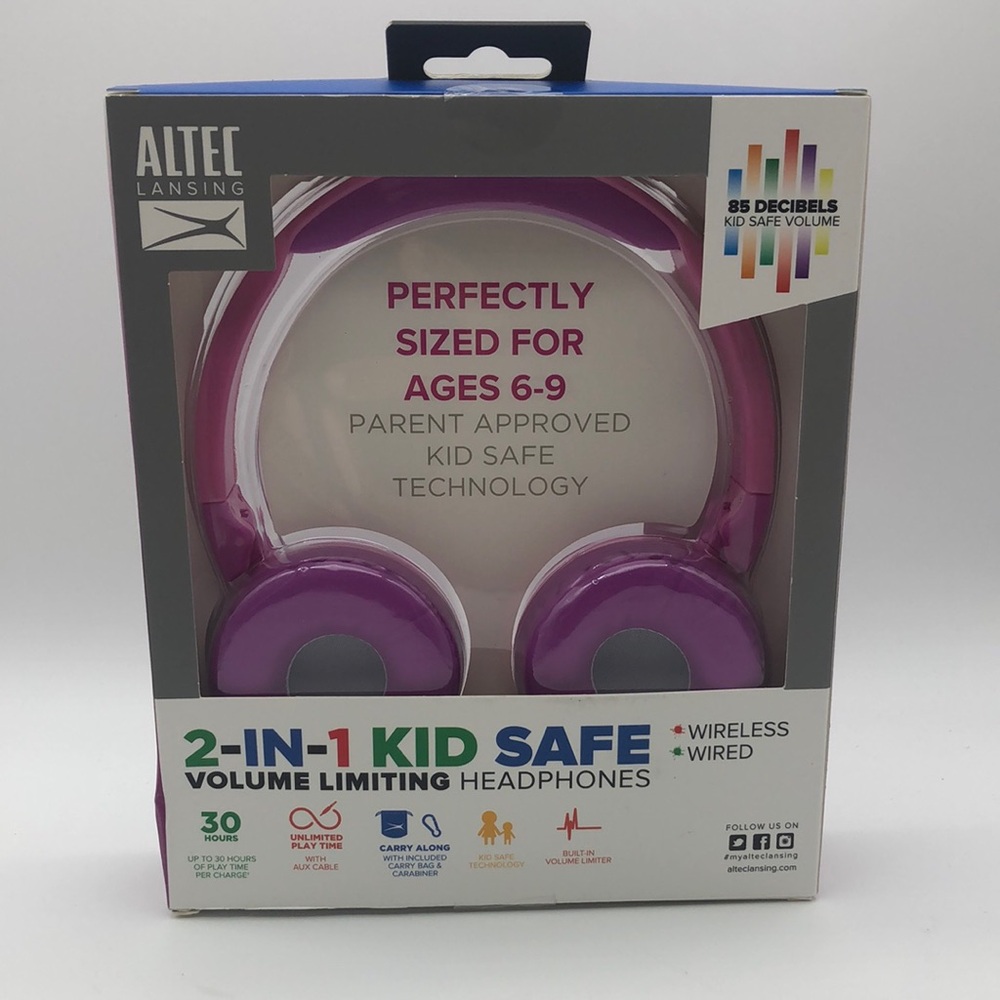 Altec Lansing Purple Kid Safe Headphones